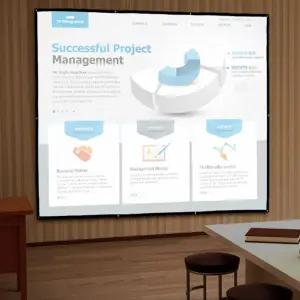 이동형 빔프로젝터 스크린(240x180cm) (4:3비율)휴대용 자취방 사무실 영화 가정용 이동용