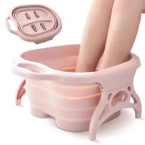 접이식 족욕기 핑크 지압 욕통 발 종아리 휴대용욕바구니 욕기 종아리욕 휴대용 욕바스켓 욕대야 간편 폴딩