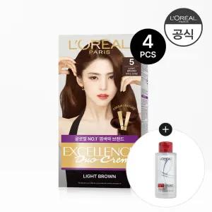 엑셀랑스 듀오크림 염색약 4개 (증)샴푸 미니 100ml(랜덤)