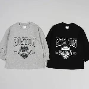 [보리보리/모데쯔]주니어 봄 보스톤 박스 티셔츠 등교 10대 초등학생