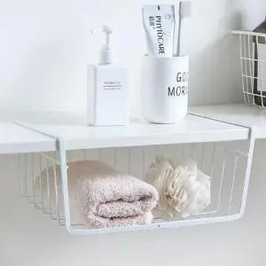 철제 언더선반 바구니 걸이식 선반 다용도 틈새 걸이형 수납