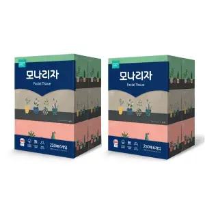 모나리자 미용티슈 250매 6입 2팩