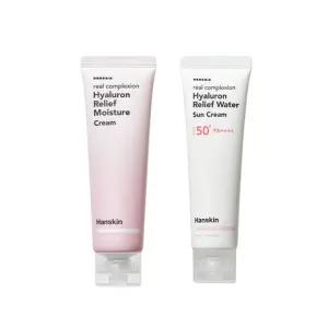 한스킨 히알루론 릴리프 수분크림 50ml + 워터 수분 선크림 SPF50