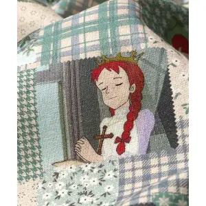 패션스타트 빨간머리앤 원단 20수 코튼린넨 패치 그린