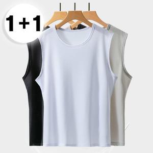 [2개세트] 남성 쿨 매쉬 민소매 나시 빅사이즈 티셔츠 (2color)