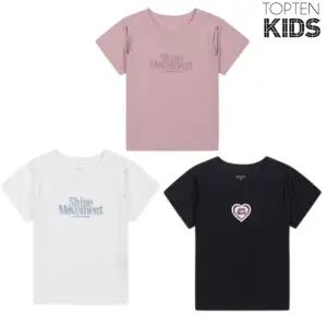 [탑텐키즈](의정부점)25년 FW 여아) 코튼 스판 컷아웃 반팔티MKF3TS2201