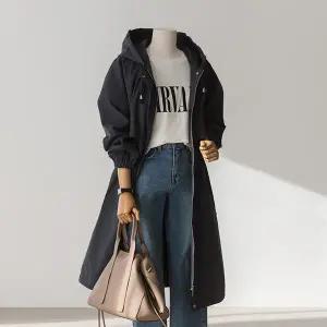 (안나앤플러스) 후디 스트링 사파리 자켓 [자켓BSG29] 빅사이즈