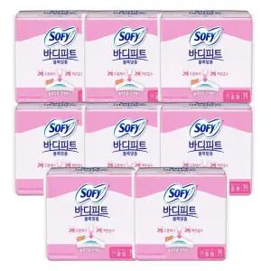 쏘피 바디피트 블록맞춤 중형 16개 x 8팩 생리대 26cm 순면감촉