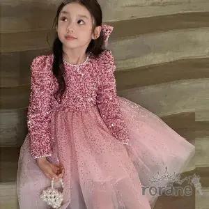 [보리보리/로라네]스팽글 공주 여아 아동 핑크 드레스
