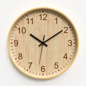 벽걸이 시계 벽시계 무소음 인테리어 대형 읽기 12 인치 숫자 비 틱 소리없이 전자 플라스틱 석영 교실 장