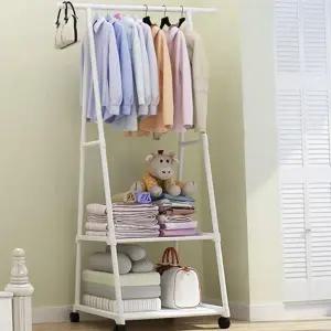 튼튼한 이동식 옷걸이 행거 선반형 원룸 행거 바퀴형 수납