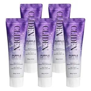 LG생활건강 클라이덴 퍼플 더 글로우 미백치약 120g 5개 화이트닝