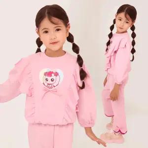 티니핑 하츄핑 리본 프릴 맨투맨 상하복세트 / 키즈 유아 여아