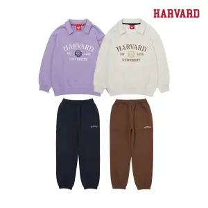 [롯데백화점]하버드 카라 로고 맨투맨 상하복 B5F015