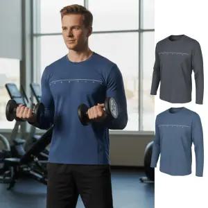 운동복 아웃도어 스판 봄가을 긴팔 라운드 티셔츠 등산 근무복 현장 운동복 1563