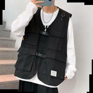 스트릿조끼 3컬러 스트릿 패치 더블 빅 포켓 남성 조끼