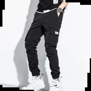 바지 캐주얼 남성 4계절 편한 외출 밴딩 카고 배기 팬츠