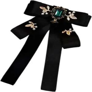 JKQBUX 베르사유 시리즈 바로크 우아한 브로치 핀 여성용 프리타이 보크노트 섬세한 리본 보타이 액세서리