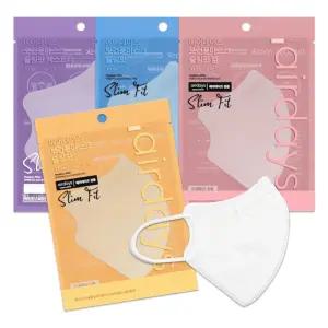 에어데이즈 화이트 마스크 슬림핏 100매 새부리형 KF94