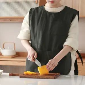 조끼앞치마 카페 식당 녹색 작업용 방수 서빙 유니폼 입는앞치마