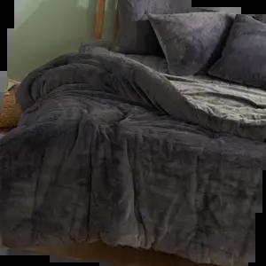 이불싼곳 블레스 장모 라셀 극세사 이불베개세트 SS 차콜 10mm