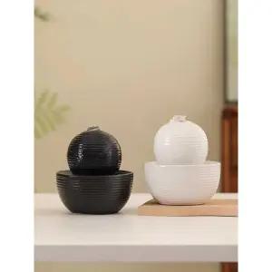 미니 달항아리 가습기 천연가습기 가정용 실내 분수 항아리 블랙