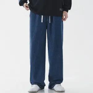 남성 허리밴딩 데님 팬츠 깔끔한 편한