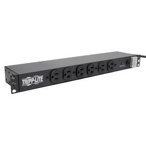 트립 라이트 14구 랙 마운트 서지 프로텍터 전원 스트립 PDU, 15A, 120V, 3000줄, 15피트 코드, 5-15P 플러그, 1U 수평 마운트, 평생 제조업체 보증서 DRS-1215