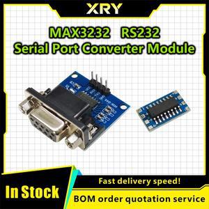 XRY MAX3232 RS232-TTL 직렬 포트 변환기 모듈 TX RX VCC GND 암 DB9 커넥터 3.3V-5.5V 깜박임 보드
