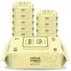 네츄럴오가닉 엠보싱 아기 물티슈 캡형 시어버터