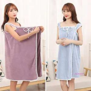 보들 리본 타올가운 샤워가운 홈웨어 극세사ssu271