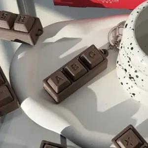 이니셜 초콜릿 키캡 키링 클리커 클릭 키보드 자동차 가방 인형 키홀더 발렌타인