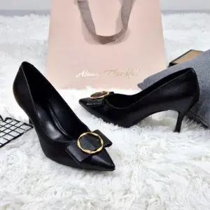 [제이시]제이시 7cm 뾰족 소가죽 웨딩슈즈 큐빅 리본구두 K429