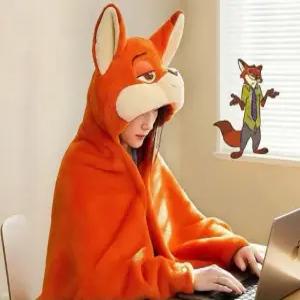 주토피아 후드 담요 극세사 하오리 토끼 닉 주디 여우 쇼파 플리스 베개 후드담요 입는