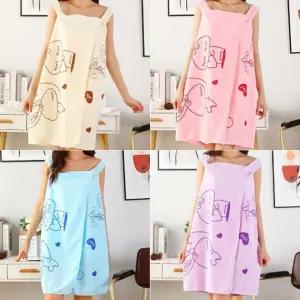 샤워로브 수건 예쁜 목욕가운 랩가운 샤워가운 나시 원피스타월 랩타월 캐릭터 민소매 타올