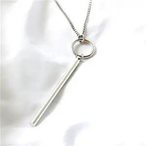 [osjarak]남성 스트릿 실버 링 스틱 목걸이_P060753601