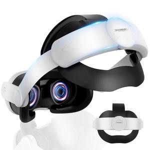 메타 퀘스트 3/3S, VR 헤드셋 액세서리와 호환되는 헤드 스트랩, 엑스트라 롱 풀 커버리지 탑 서포트 패드, 메모리 폼 패딩, 조절 가능, 부드럽고 편안한 스트랩(배터리 없음)