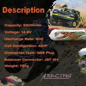 CNHL 리포 4S 14.8V 배터리 9500mAh 90C QS8 플러그 RC 자동차 부품 보트 헬리콥터 비행기 EDF 스피드런 취