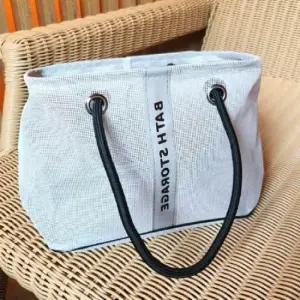 메쉬가방 메탈 프레임 메쉬 목욕바구니 그레이 대형