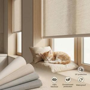 리모컨으로 작동하는 전동 롤러 블라인드 맞춤형 암막 윈도우 쉐이드 구글 아마존 홈킷 호환