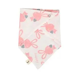 코튼스카프 국내제작 이중거즈 핑크래빗 스카프빕 턱받이 순면