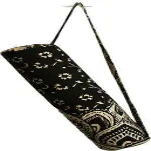 ICC 블랙 골드 만다라 풀집 운동 요가 매트 캐리백 짐 비치 필라테스 캐리어 가방 히피 인디언 코튼 백