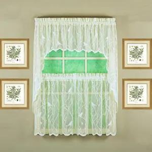 오늘의 커튼 송버드 세미 쉬어 레이스 티어 36인치 보리 56인치 W x L