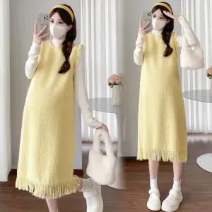 여성패션 정장세트 임부세트 프렌치 가당 가염 레몬 옐로우 레이어드 이너 나시 원피스 DL4