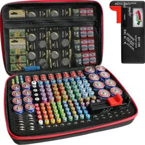 LINKOceans 배터리 정리함 BT-168 테스터 210+ AA AAA C D 9V용 EVA 보관 케이스 가정용 방수 폭발 방지