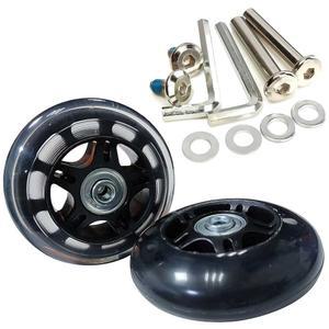 미아야 수하물 캐리어 휠 교체 키트 80mm x 24mm 범용 고무 회전 2 코너 앵글 트롤리 캐스터 베어링 도구 휴대용 의류 가방 하드 케이스 수리 세트 정숙성 내구성