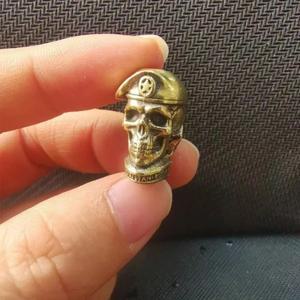 황동 5 각 별 모자 군인 해골 나이프 비즈 랜야드 펜던트 구리 스켈레톤 DIY 파라코드 키체인 액세서리