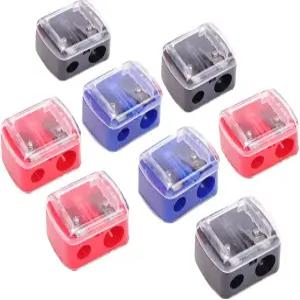 10개 메이크업 연필깎이 라이너 수동 화장품 펜깎이 2홀 다양한 색상의