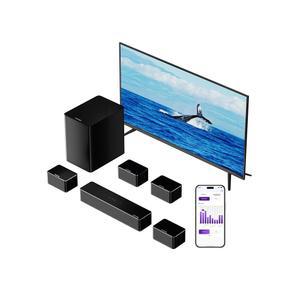 ULTIMEA 7.1ch 사운드 바(무선 서브우퍼 포함), 스마트 TV용 가상 서라운드 시스템, 유선 스피커 4개, 최대 전력 410W, 앱 제어, 홈 시어터 시스템 포세이돈 D70, 2025 모델