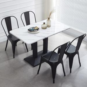 Furmax-실내 및 실외용 금속 다이닝 체어, 쌓을 수 있는 클래식 트랙, 세련된 비스트로, 카페 사이드 좌석